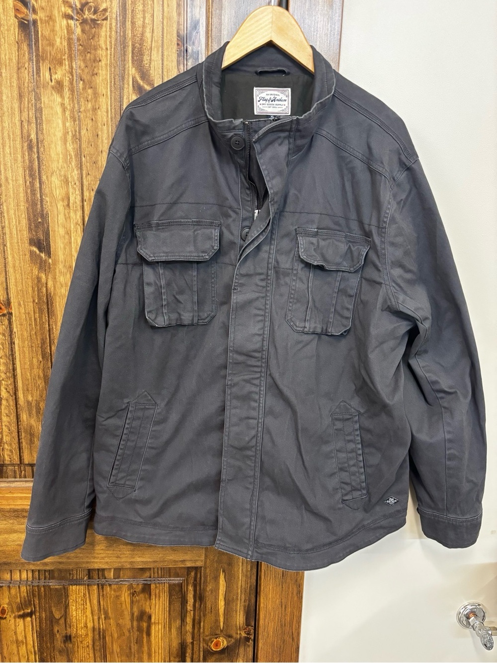 Men's Military Field Jacket in Charcoal Gray